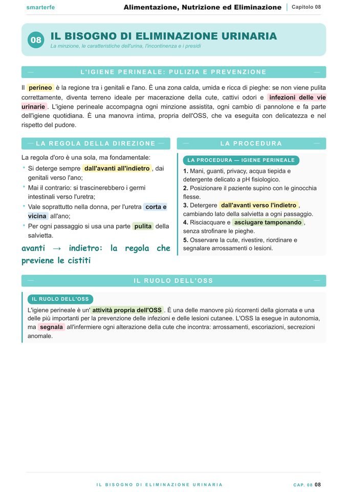 Pagina del Manuale Alimentazione e Nutrizione: il bisogno di eliminazione urinaria