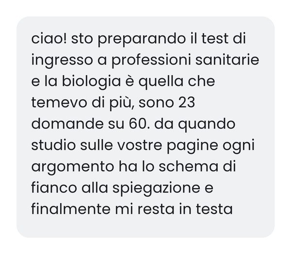 Messaggio di uno studente che sta preparando il test