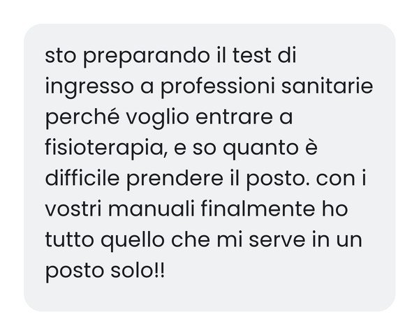 Messaggio di uno studente che sta preparando il test