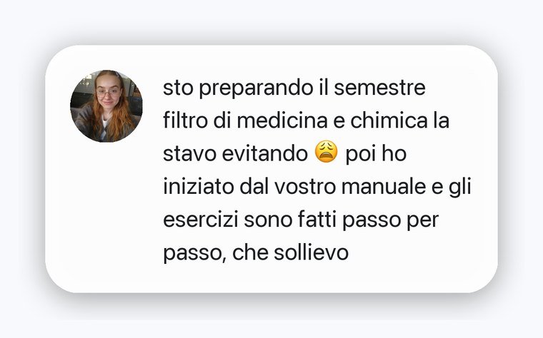 Messaggio di una studentessa sul Manuale di Chimica