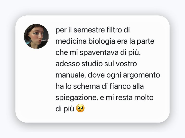 Messaggio di una studentessa sul Manuale di Biologia